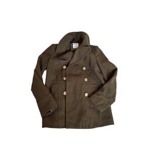 Y2K Old Navy Olive Wool Military Jacket XS